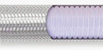 Inner structure of convoluted PTFE steam hose 