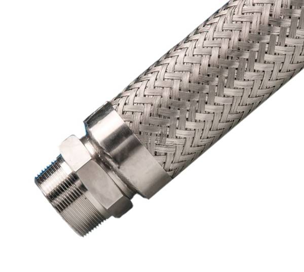 A medium pressure flexible metal hose is displayed.