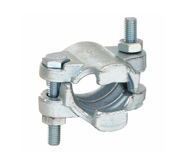 A double bolts clamps with two gripping fingers.