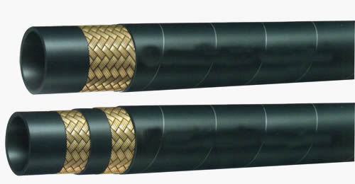 Steel wire braided steam hose with black smooth cover